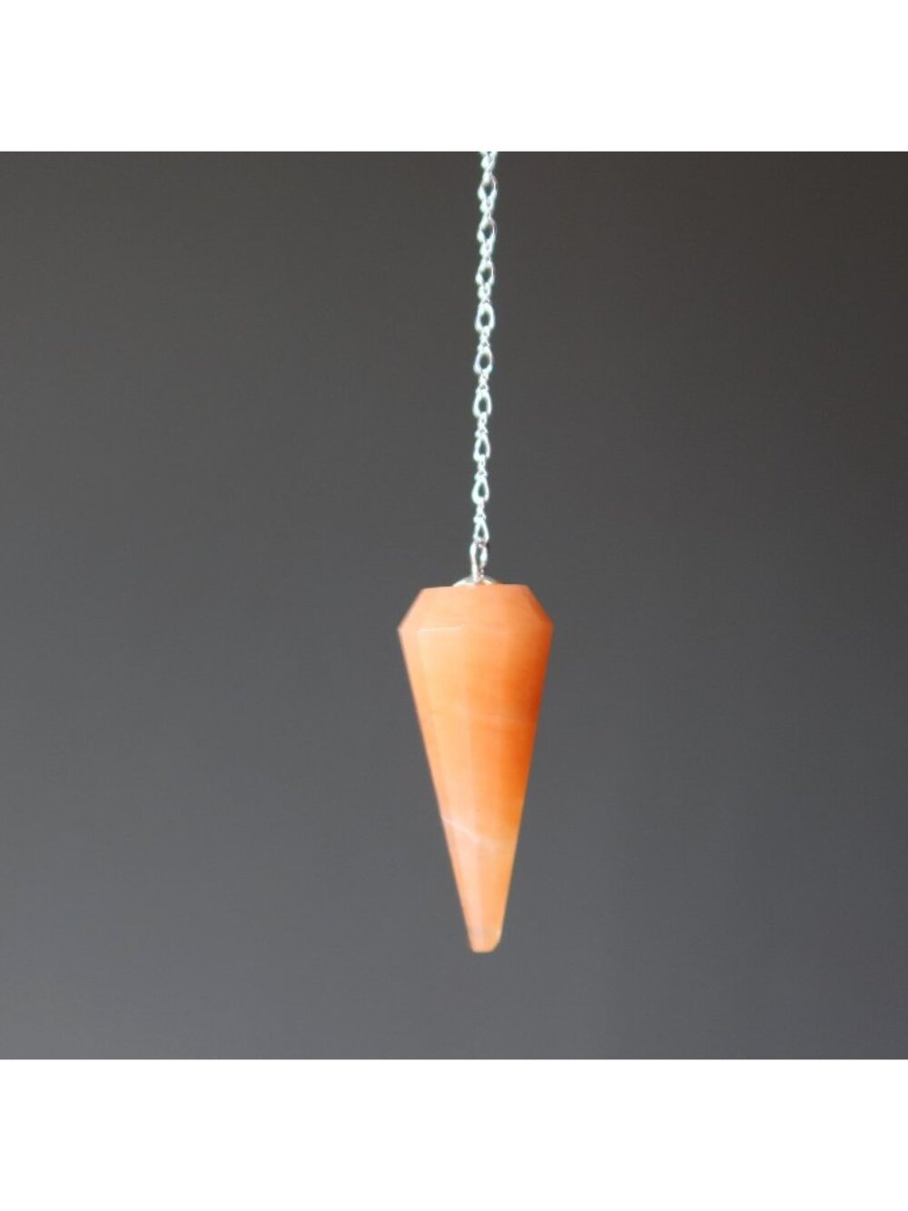 Red Aventurine Pendulum Orange Jolt Sterling Silver Dowsing Point Crystal Tool